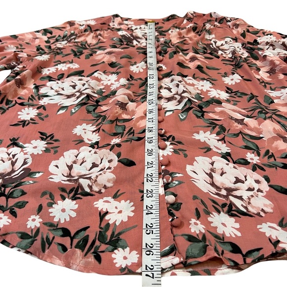 Torrid NEW Harper Challis Button Front 3 Quarter Sleeve Blouse Floral 00 M L 10 - Picture 11 of 13